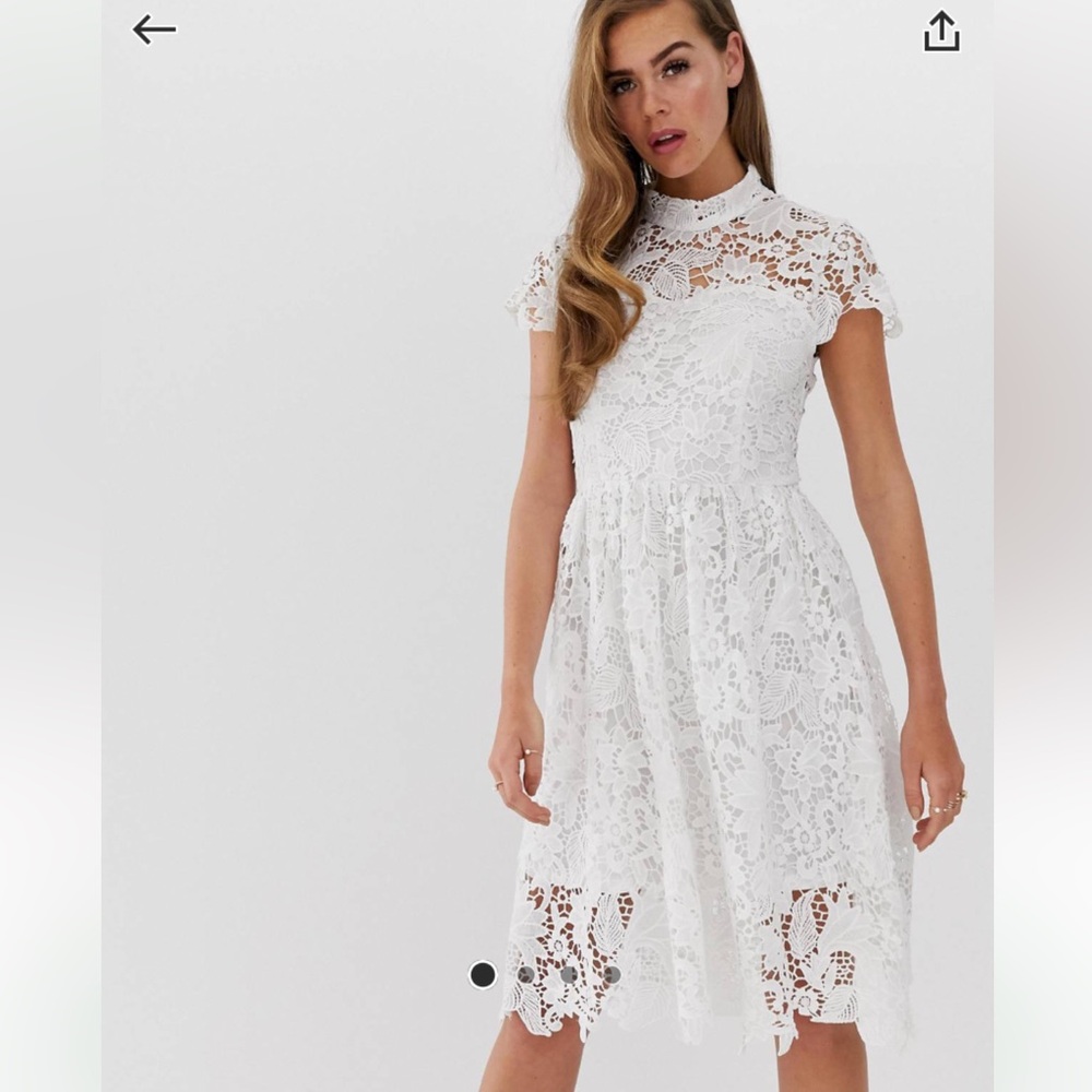 NWT Club L crochet detail skater dress white us size 6
